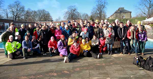 Swimmers at Brockwell Lido London