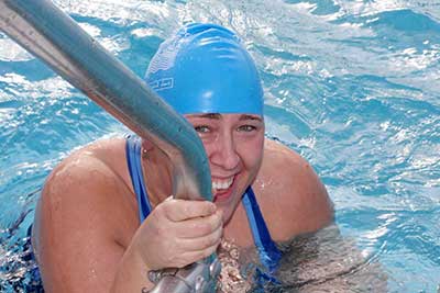 Swimmers at Brockwell Lido London