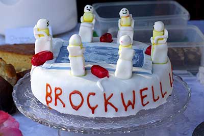 Swimmers at Brockwell Lido London