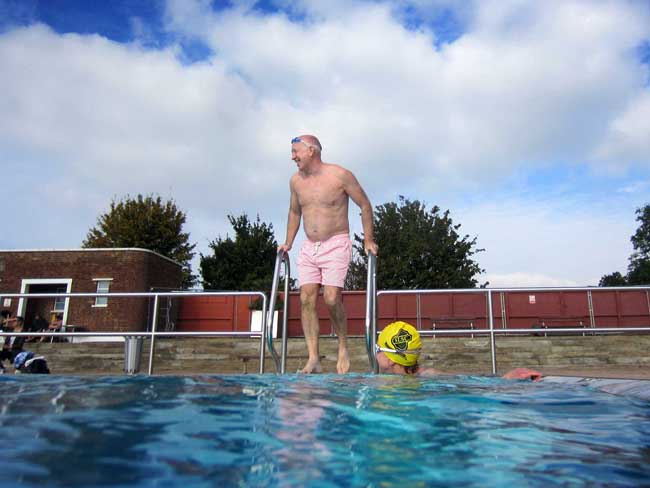 Some lido swimmers were less keen on the cold water