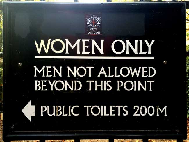 Women only signs at the Ladies Ponds Hampstead Heath