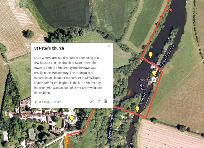 Brockwell Swimmers route map for Sunday care of Google