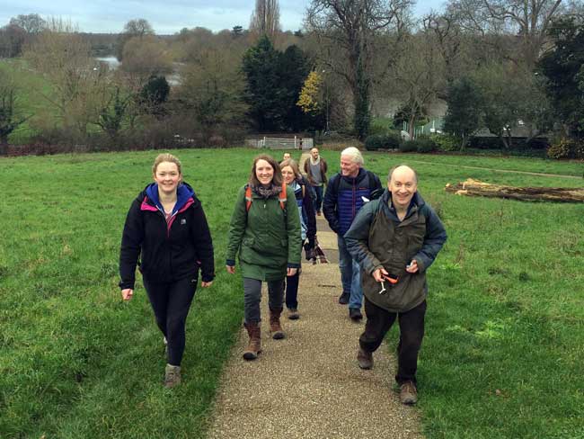 Brockwell Lido Swimmers walk Richmond Hill