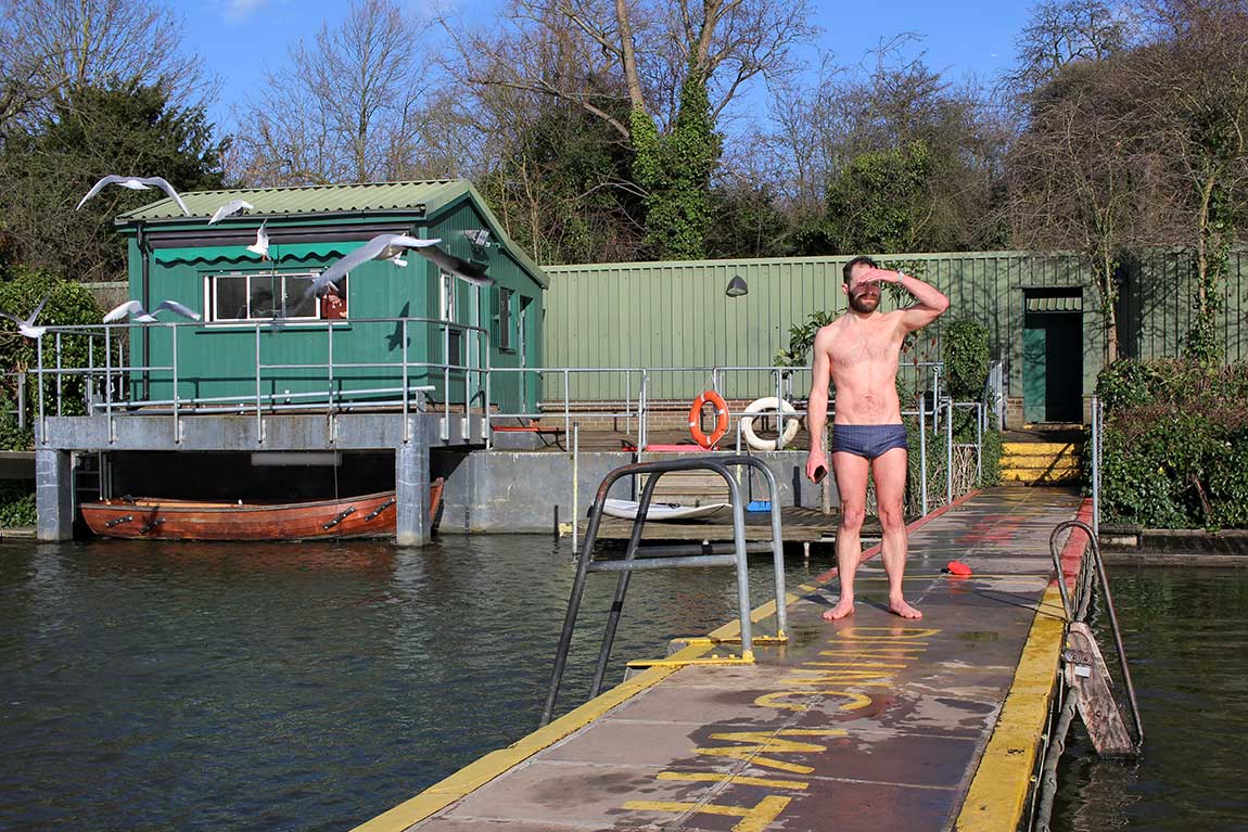 At Hampstead Mens Ponds during the Winter Swim/Walk