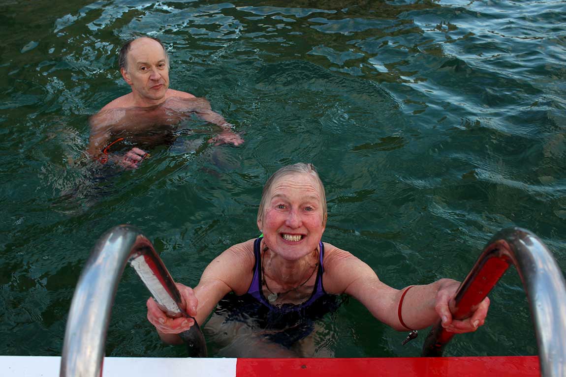 Enjoying our Winter swim at Kings Cross Ponds