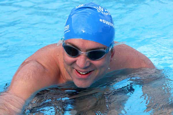 Brockwell Lido swimmer Calum at Swimathon 2015