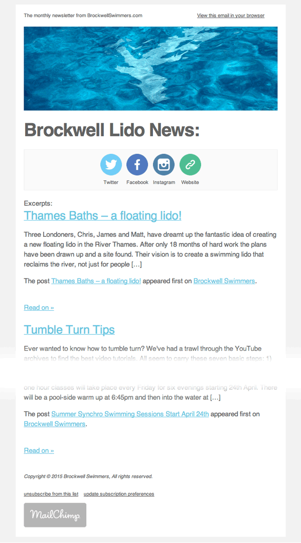 brockwell swimmers monthly newsletter