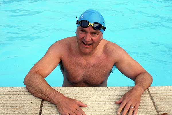 Tim Sutton after his first 100 yard swim