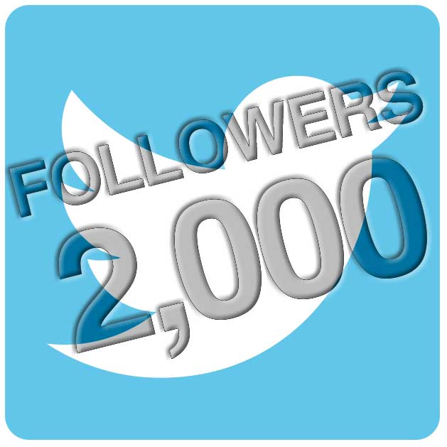 2,000 followers on Twitter
